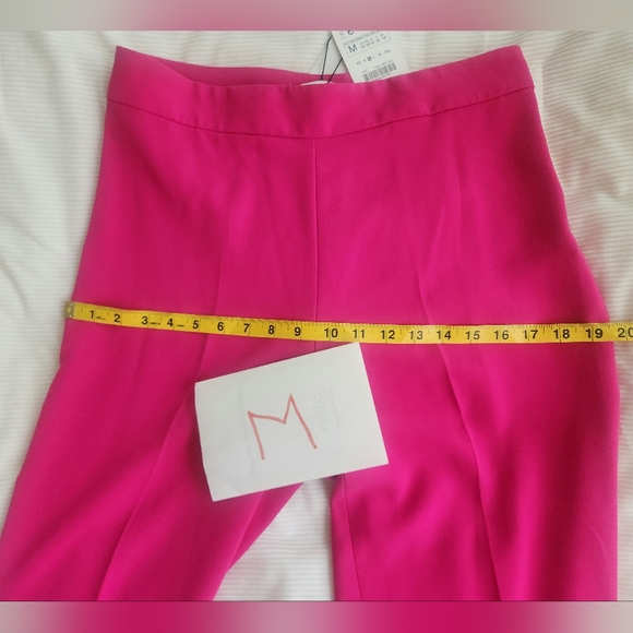 Zara Co-ord Set tuxedo collar blazer + Pants Zw Collection neon fuschia sz M NWT - Picture 13 of 16